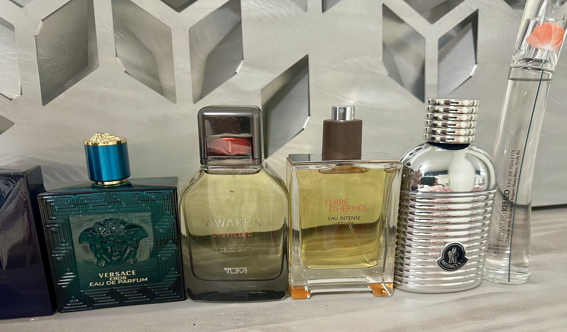 Full Bottles Of Cologne And Perfume. 