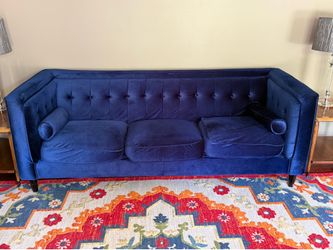 Velvet Royal Blue Couch