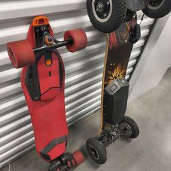 $200 Two Used E‑Boards for Parts – Boosted Board On Left ,Cruiser & E‑Mountain Board (no chargers”