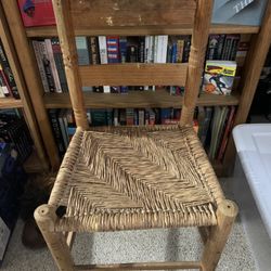 Vintage Cane Seat Child’s Ladder Back Wooden Chair