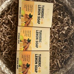 Turmeric Lemon Soap | Brightening Sponge Soap | Body Cleanser
