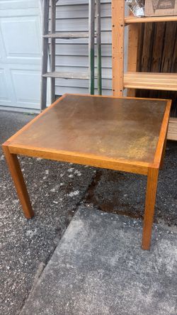 Free wood table w/ metal top