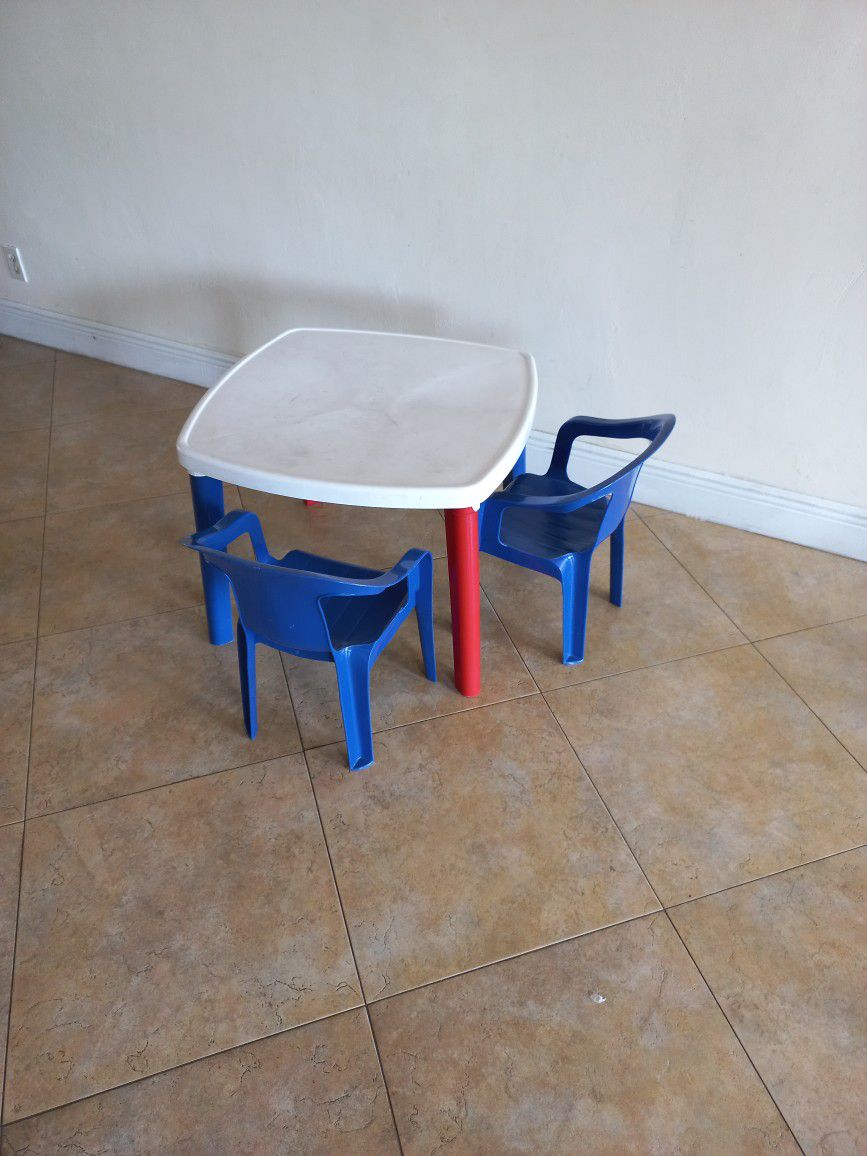 Kids Plastic Table, Chairs, Tricycle