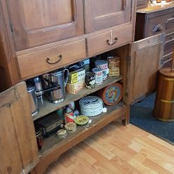 Vintage Primitive Wooden Pie Safe- Cabinet- Located In Shelton 
