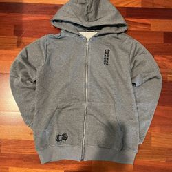 Chrome hearts Grey Zip Up Hoodie