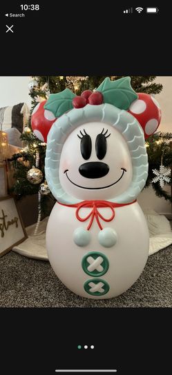2021 Mickey and Minnie Mouse Disney Blow Mold Snowman Lighted Christmas