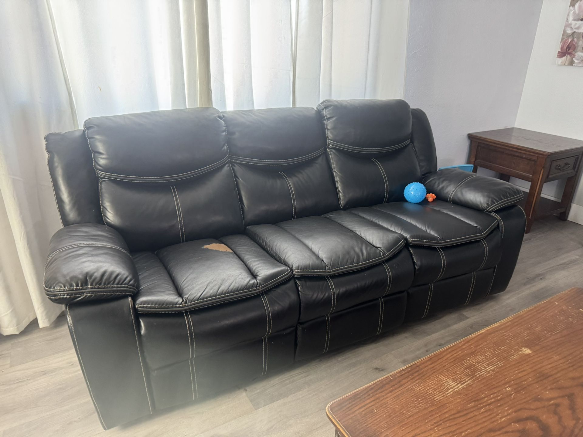 Black Recliner Couches One Rip