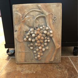 Roman-Looking Raised-Relief Grapes Wall Art