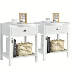 Nightstand And Storage With Drawer  Glossy Smooth Wood Surface. Brand New. No Assembly Require