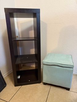 Cube shelf and storage ottoman