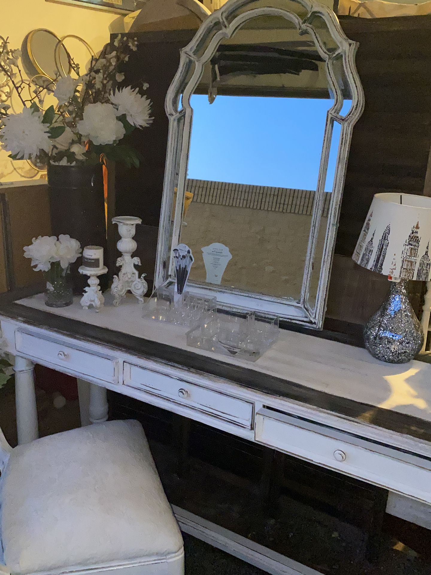 Stunning Walnut , Wood Vanity Set 70” Long 18”