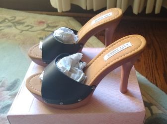Cape Robbin Black Open Toe Stiletto Mule Sz 7