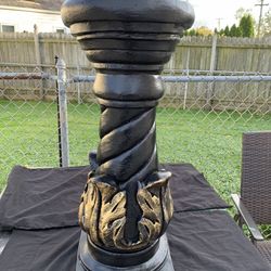 Black and gold 3 foot tall round column