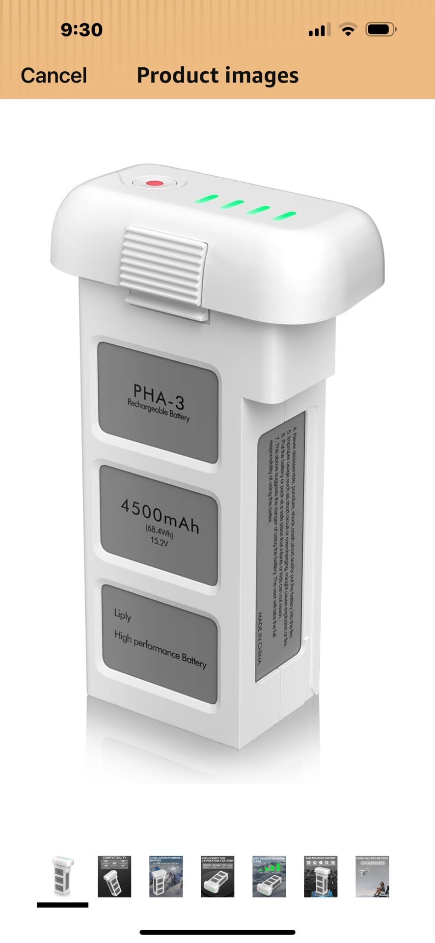 Phantom 3 Battery, 4500mAh 15.2V  Battery