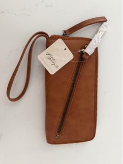 Free People Distressed Vegan Leather Wristlet Wallet