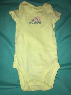 Yellow onesie for baby girl