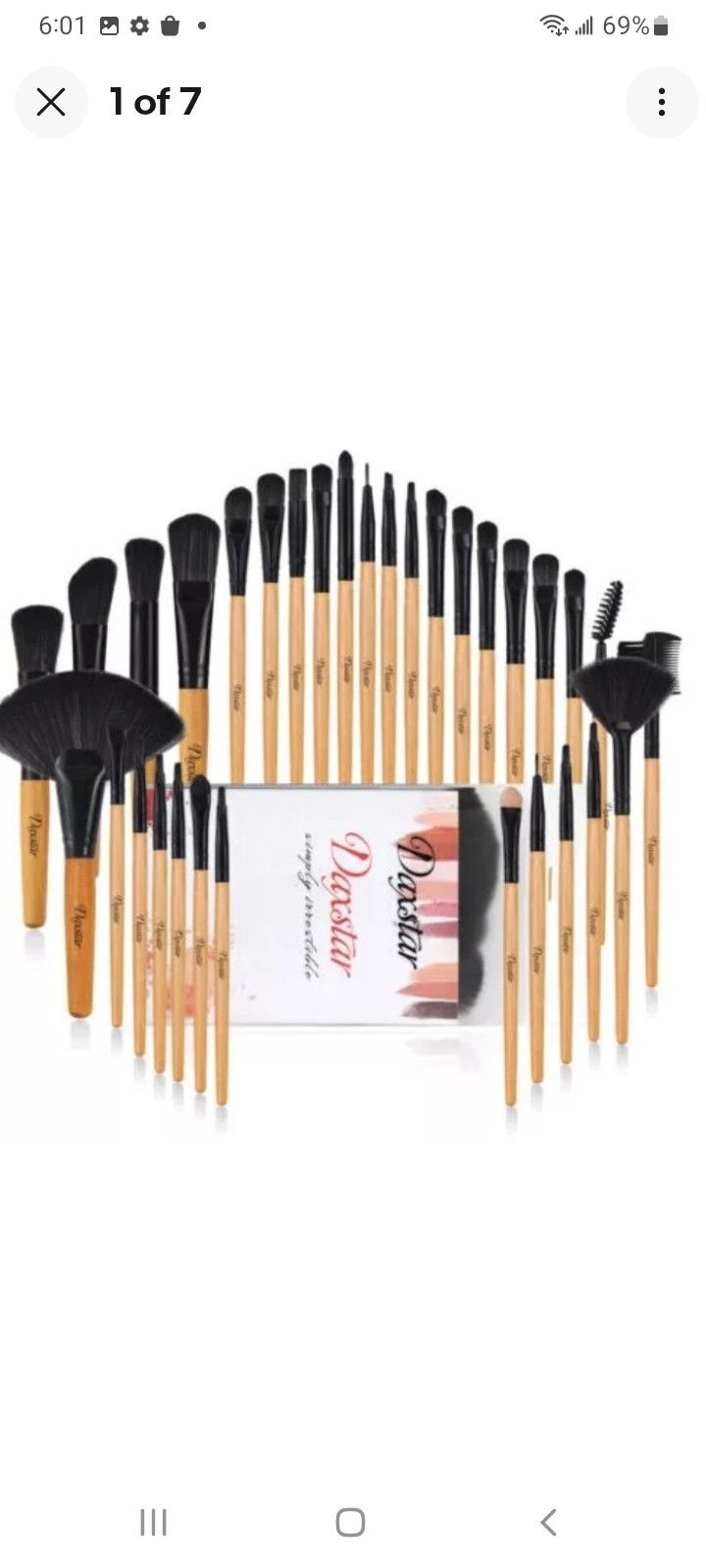 32 PIECE MAKEUP AND EYE SHADOW COSMETIC BRUSH SET