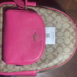 Coach C5788 Women's Leather Backpack Medium Brown Used Authentic