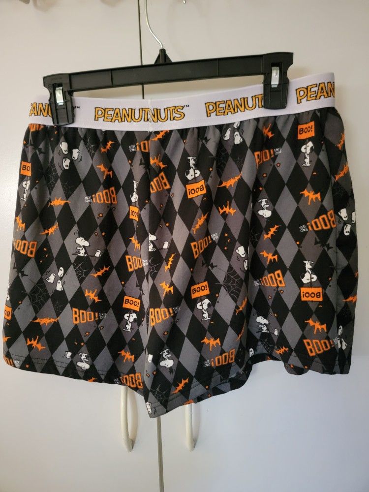 Pair of men's or women's Peanuts Snoopy and Woodstock Halloween pajama or boxer shorts Size Large