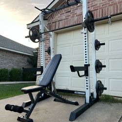 Squat Rack And Bench Only (((((Weights And Bar Is sold)))))