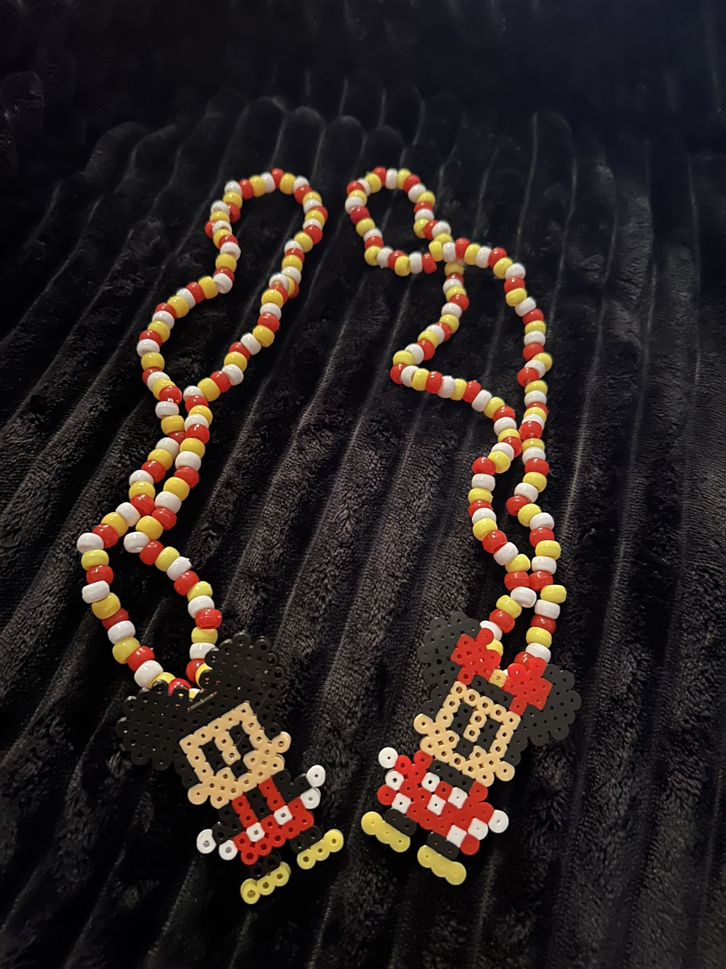 Mickey And Minnie Kandi Perler Beaded EDC Necklaces 