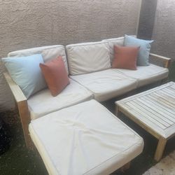 Acacia Wood Modular Sectional