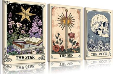 Tarot Card 3 Pcs Canvas Wall Art 16 X 24