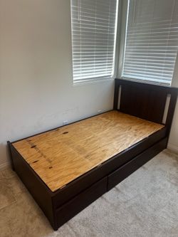 Twin Bed Frame with Drawers For Sale