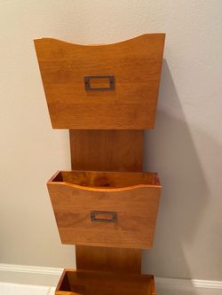 Mid-century Modern 3-tier Wooden Wall Mount Organizer