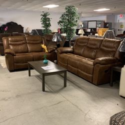 Brown Reclining Sofa And Loveseat 2-pc Set