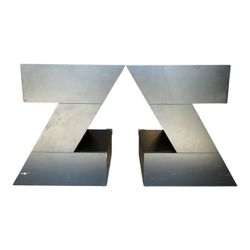 Postmodern Black Wood Z End table