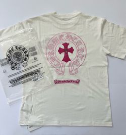 Chrome Cream and Pink Tee Size M