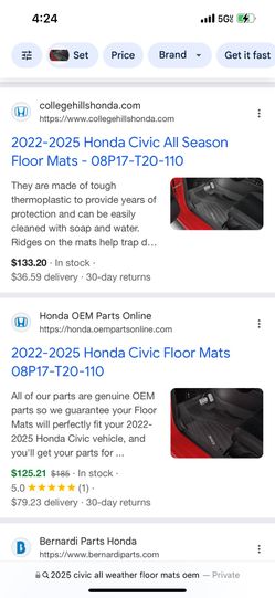 Civic All weather floor mat