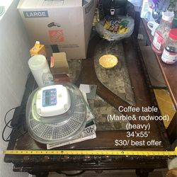 Marble&hardwood coffee table