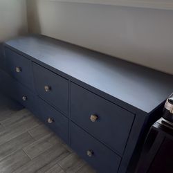 Custom Navy 6-Drawer Dresser – $195