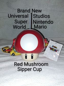 Brand New With Tags Universal Studios Super Nintendo World Mario Red Mushroom Sipper Cup