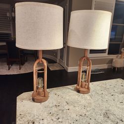 Brand New Set of 2 - Rustic Farmhouse Bedside Lamps