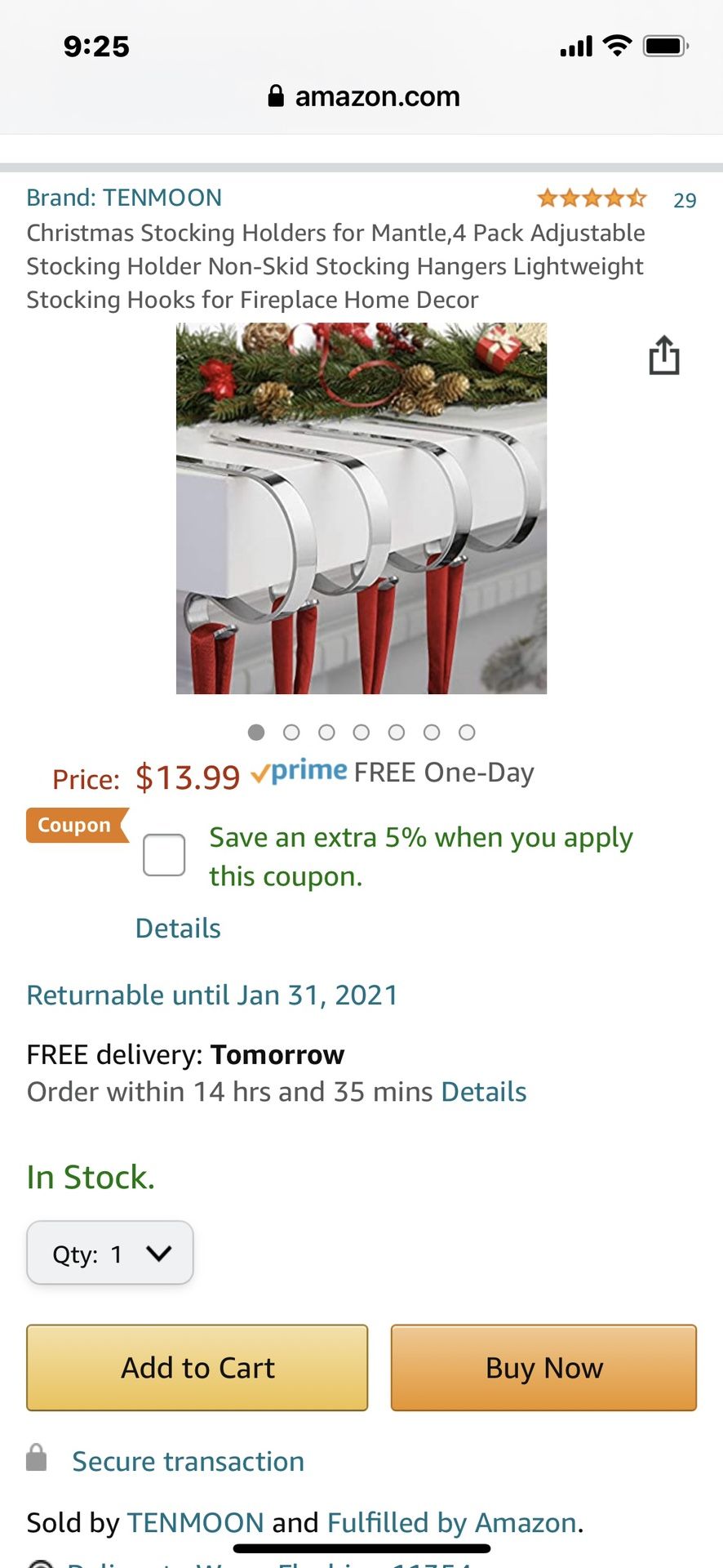 Christmas Stocking Holders for Mantle,4 Pack Adjustable Stocking Holder Non-Skid Stocking Hangers Lightweight Stocking Hooks for Fireplace Home Decor