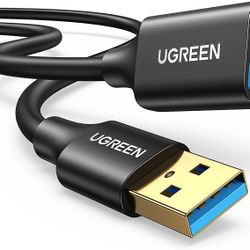UGREEN USB Extender, USB 3.0 Male to Female Extension Cable USB Cable High Speed Data Transfer Compatible with Webcam, Gamepad, USB Keyboard, Mouse, F