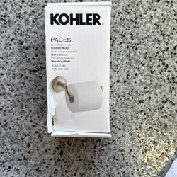 KOHLER Desette Vibrant Brushed Nickel Wall Mount Single Post Toilet Paper