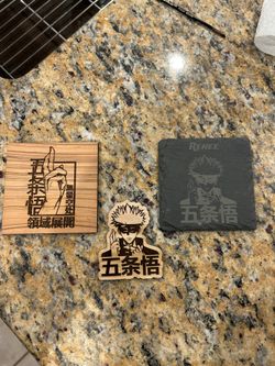 Custom Laser Engraved Anime Coasters , Magnets And More 