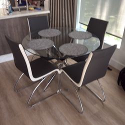 Modern Glass Dining Table and Chairs