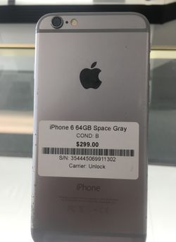 iPhone 6 64GB Space Gray Unlock for all carriers