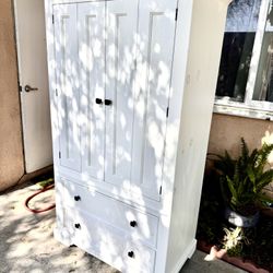 wooden white Closet wardrobe with drawers painted real wood