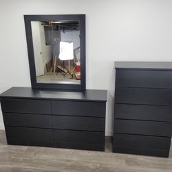 Dresser Whit Mirror And Chest - Cómoda Con Espejo Y Gavetero 