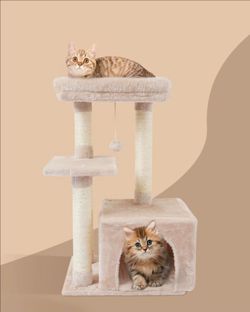 New Cat Tree Kitten Cat Tower for Indoor Cat Condo Sisal Scratching Posts with Jump Platform