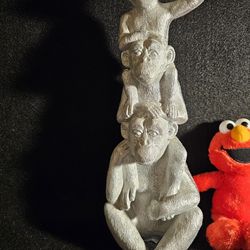 Vintage 3 Wise Monkeys Chimpanzees Stacked on Shoulders! Detailed Figure Display