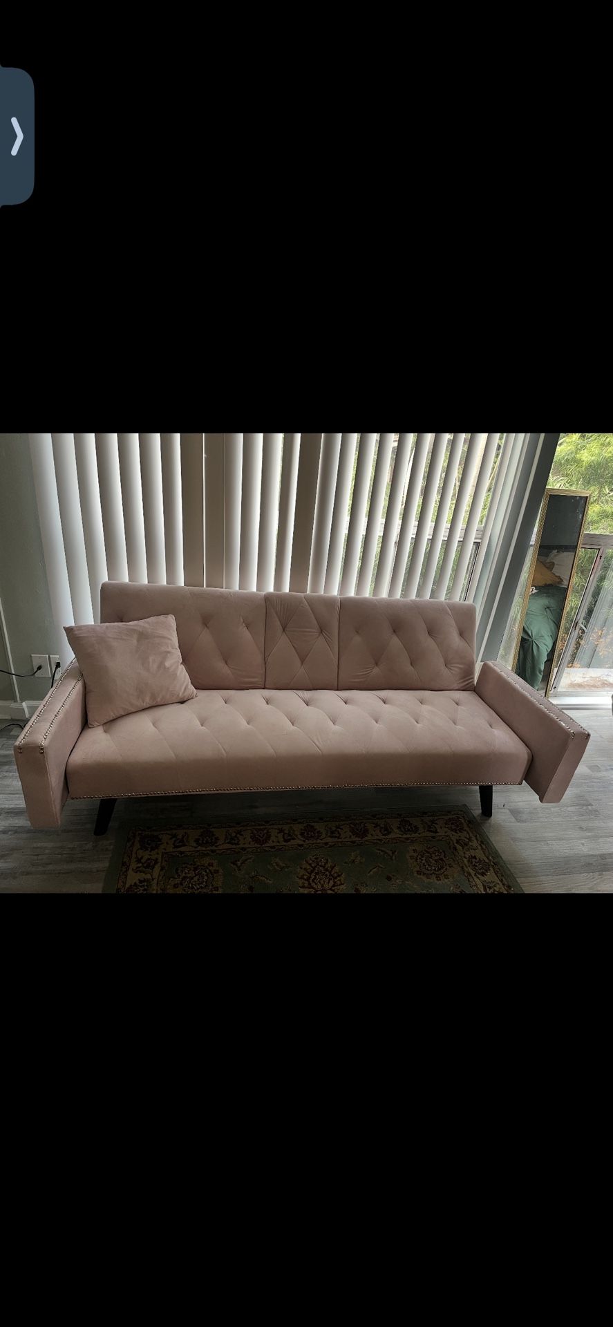 Pink Suede Loveseat