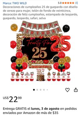 25 birthday set cheetah and cherry