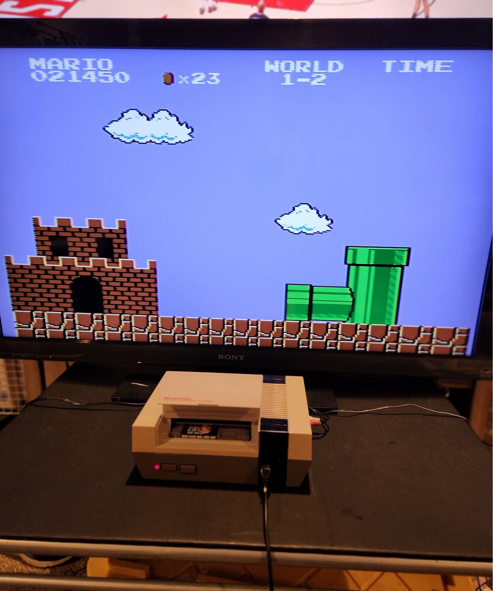 Original Nintendo Nes with Mario and Duck Hunt Game and Controller